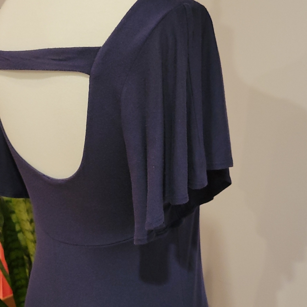 Navy Open Back Dress - Picture 3 of 3